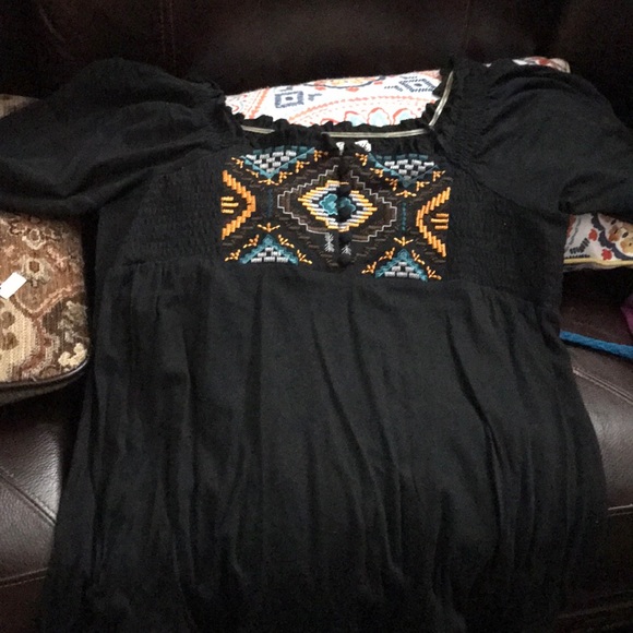 Black multi color embroidery  blouse - Picture 1 of 1
